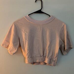 Boohoo Blush Short Sleeve Crop Top